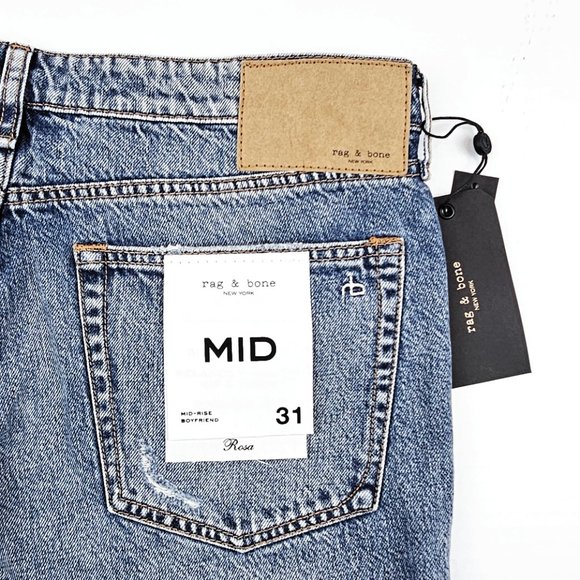 rag & bone Rosa Distressed Roll Cuff Boyfriend Jeans - Picture 7 of 9